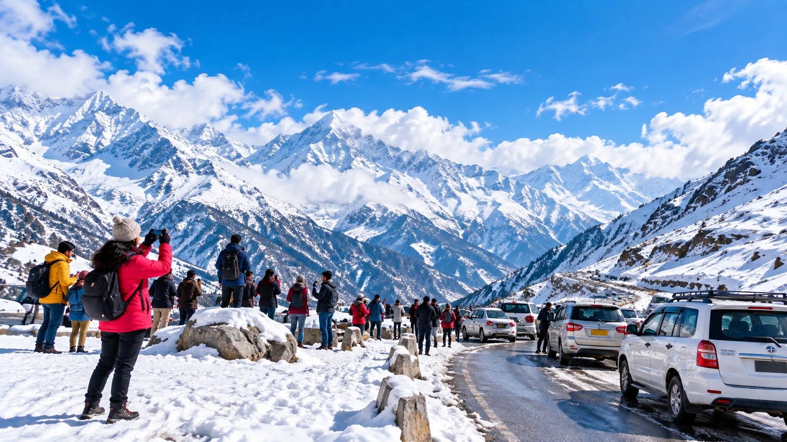 Tourists Flock to Rohtang After Snowfall, Over 600 Vehicles Arrive; Manali Comes Alive — photo 1